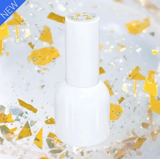 4pcs. Premium Top Coat 15ml - Shiny Flakes Gold