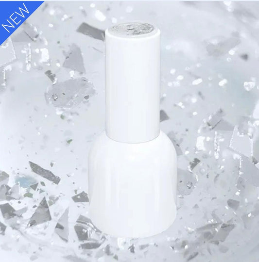 4pcs. Premium Top Coat 15ml - Shiny Flakes Silver